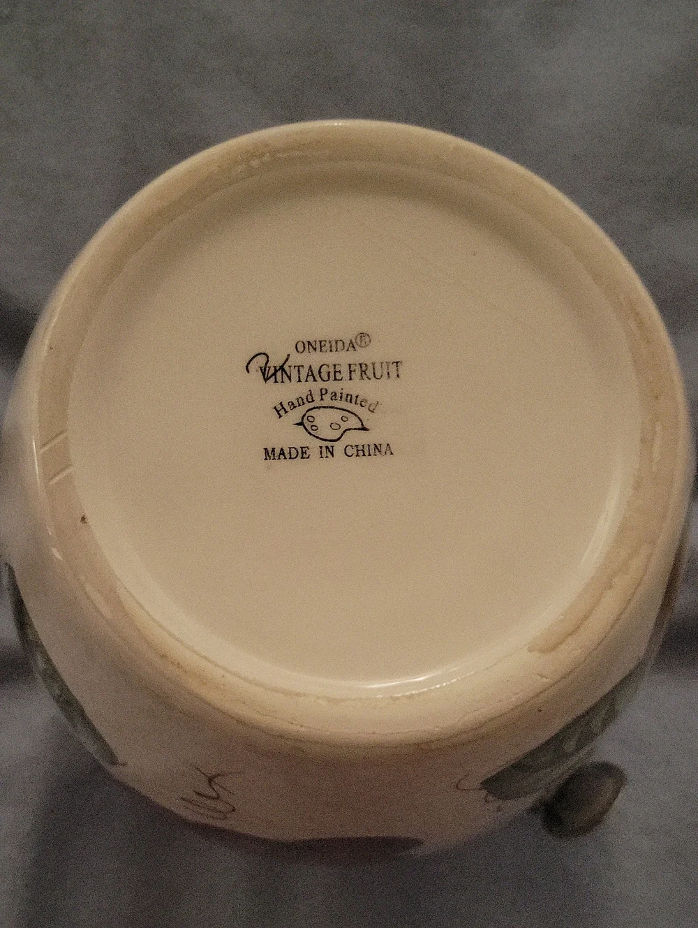 Oneida Hand-Painted Ceramic Canister with Red Grape Motif